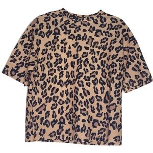 thick tan leopard print tee